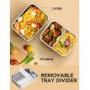 imageEAST OAK Cordless Electric Lunch Box for Adults Heated Lunch Box Battery Powered with Automatic Heating 55 Cups Portable Food Warmer with Insulated Carry BagSilverReplaceable Container