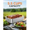 imageEAST OAK Cordless Electric Lunch Box for Adults Heated Lunch Box Battery Powered with Automatic Heating 55 Cups Portable Food Warmer with Insulated Carry BagSilver  Meal Container