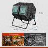imageEAST OAK Dual Chamber Outdoor Compost Tumbler 2  185 Gallon Compost Bin Rotating Composter with Aeration and Locking System for Garden Kitchen Yard37 Gallon