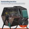 imageEAST OAK Dual Chamber Outdoor Compost Tumbler 2  185 Gallon Compost Bin Rotating Composter with Aeration and Locking System for Garden Kitchen Yard37 Gallon