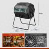 imageEAST OAK Dual Chamber Outdoor Compost Tumbler 2  185 Gallon Compost Bin Rotating Composter with Aeration and Locking System for Garden Kitchen Yard43 Gallon