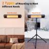 imageEAST OAK Electric Outdoor Indoor Heater 1500W Patio Infrared Heater with Adjustable Standing IP55 Waterproof Wall Mounted with 3 Heat Levels and Tipover ampamp Overheating Protection 2024 UpgradeBlack2024