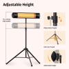 imageEAST OAK Electric Outdoor Indoor Heater 1500W Patio Infrared Heater with Adjustable Standing IP55 Waterproof Wall Mounted with 3 Heat Levels and Tipover ampamp Overheating Protection 2024 UpgradeBlack2023