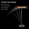 imageEAST OAK Electric Patio Heater 1500W Wall Mounted ampamp Standing Outdoor Indoor Infrared Electric Heater with IP65 Waterproof Overheating Protection ampamp Tipover 3 Heat Settings ampamp 24H Timing