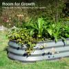 imageEAST OAK Galvanized Raised Garden Bed Kit 4 x 2 x 1ft Oval Metal Planter Boxes Outdoor with AntiRust Coating Sturdy Raised Garden Bed for Water Trough Vegetables Gardening Whisper WhiteModern Grey