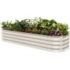 imageEAST OAK Galvanized Raised Garden Bed Kit 4 x 2 x 1ft Oval Metal Planter Boxes Outdoor with AntiRust Coating Sturdy Raised Garden Bed for Water Trough Vegetables Gardening Whisper WhiteWhisper White