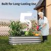 imageEAST OAK Galvanized Raised Garden Bed Kit 4 x 2 x 1ft Oval Metal Planter Boxes Outdoor with AntiRust Coating Sturdy Raised Garden Bed for Water Trough Vegetables Gardening Whisper WhiteMisty Grey