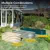 imageEAST OAK Galvanized Raised Garden Bed Kit 4 x 2 x 1ft Oval Metal Planter Boxes Outdoor with AntiRust Coating Sturdy Raised Garden Bed for Water Trough Vegetables Gardening Whisper WhiteMisty Grey