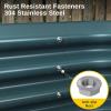 imageEAST OAK Galvanized Raised Garden Bed Kit 4 x 2 x 1ft Oval Metal Planter Boxes Outdoor with AntiRust Coating Sturdy Raised Garden Bed for Water Trough Vegetables Gardening Whisper WhiteEmerald Green
