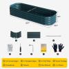 imageEAST OAK Galvanized Raised Garden Bed Kit 4 x 2 x 1ft Oval Metal Planter Boxes Outdoor with AntiRust Coating Sturdy Raised Garden Bed for Water Trough Vegetables Gardening Whisper WhiteEmerald Green