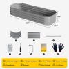 imageEAST OAK Galvanized Raised Garden Bed Kit 4 x 2 x 1ft Oval Metal Planter Boxes Outdoor with AntiRust Coating Sturdy Raised Garden Bed for Water Trough Vegetables Gardening Whisper WhiteMisty Grey
