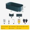 imageEAST OAK Galvanized Raised Garden Bed Kit 4 x 2 x 1ft Oval Metal Planter Boxes Outdoor with AntiRust Coating Sturdy Raised Garden Bed for Water Trough Vegetables Gardening Whisper WhiteEmerald Green