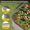 imageEAST OAK Galvanized Raised Garden Bed Kit 4 x 2 x 1ft Oval Metal Planter Boxes Outdoor with AntiRust Coating Sturdy Raised Garden Bed for Water Trough Vegetables Gardening Whisper WhiteMisty Grey
