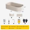 imageEAST OAK Galvanized Raised Garden Bed Kit 4 x 2 x 1ft Oval Metal Planter Boxes Outdoor with AntiRust Coating Sturdy Raised Garden Bed for Water Trough Vegetables Gardening Whisper WhiteWhisper White