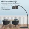 imageEAST OAK Outdoor Heater 3000W Electric Arch Patio Heater for Commercial Use Electric Infrared Heater with 3 Heat Settings IP65 Waterproof ampamp Dustproof Remote ControlBlack 240VBlack