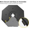 imageEAST OAK PUB23003 4Piece Offset Patio Umbrella Base Plate Set with Mortise and Tenon Joint for Garden BlackBlack