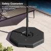 imageEAST OAK PUB23003 4Piece Offset Patio Umbrella Base Plate Set with Mortise and Tenon Joint for Garden BlackBlack