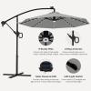 imageEAST OAK PUB23003 4Piece Offset Patio Umbrella Base Plate Set with Mortise and Tenon Joint for Garden BlackMountain Gray