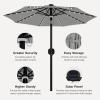 imageEAST OAK PUB23003 4Piece Offset Patio Umbrella Base Plate Set with Mortise and Tenon Joint for Garden BlackMountain Gray