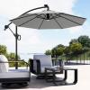 imageEAST OAK PUB23003 4Piece Offset Patio Umbrella Base Plate Set with Mortise and Tenon Joint for Garden BlackMountain Gray