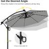 imageEAST OAK PUB23003 4Piece Offset Patio Umbrella Base Plate Set with Mortise and Tenon Joint for Garden BlackMountain Gray