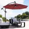 imageEAST OAK PUB23003 4Piece Offset Patio Umbrella Base Plate Set with Mortise and Tenon Joint for Garden BlackNew Red