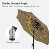 imageEAST OAK PUB23003 4Piece Offset Patio Umbrella Base Plate Set with Mortise and Tenon Joint for Garden BlackTan