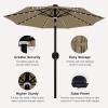imageEAST OAK PUB23003 4Piece Offset Patio Umbrella Base Plate Set with Mortise and Tenon Joint for Garden BlackTan
