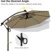 imageEAST OAK PUB23003 4Piece Offset Patio Umbrella Base Plate Set with Mortise and Tenon Joint for Garden BlackTan