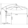 imageEAST OAK PUB23003 4Piece Offset Patio Umbrella Base Plate Set with Mortise and Tenon Joint for Garden BlackTan