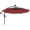 imageEAST OAK PUB23003 4Piece Offset Patio Umbrella Base Plate Set with Mortise and Tenon Joint for Garden BlackWine Red