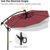 imageEAST OAK PUB23003 4Piece Offset Patio Umbrella Base Plate Set with Mortise and Tenon Joint for Garden BlackWine Red