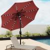 imageEAST OAK PUB23003 4Piece Offset Patio Umbrella Base Plate Set with Mortise and Tenon Joint for Garden BlackWine Red