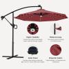 imageEAST OAK PUB23003 4Piece Offset Patio Umbrella Base Plate Set with Mortise and Tenon Joint for Garden BlackWine Red