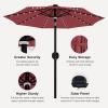 imageEAST OAK PUB23003 4Piece Offset Patio Umbrella Base Plate Set with Mortise and Tenon Joint for Garden BlackWine Red