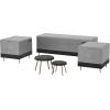 imageEAST OAK Patio Furniture Set Cover Outdoor Large Coffee Table Cover with 600D HeavyDuty Fabric Waterproof Dustproof and AllWeather Resistant 394L x 236W x 142H GreyGrey  Black
