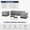 imageEAST OAK Patio Furniture Set Cover Outdoor Large Coffee Table Cover with 600D HeavyDuty Fabric Waterproof Dustproof and AllWeather Resistant 394L x 236W x 142H GreyGrey  Black