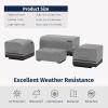 imageEAST OAK Patio Furniture Set Cover Outdoor Large Coffee Table Cover with 600D HeavyDuty Fabric Waterproof Dustproof and AllWeather Resistant 394L x 236W x 142H GreyBlack
