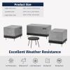 imageEAST OAK Patio Furniture Set Cover Outdoor Large Coffee Table Cover with 600D HeavyDuty Fabric Waterproof Dustproof and AllWeather Resistant 394L x 236W x 142H GreyGrey  Black