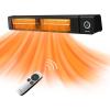 imageEAST OAK Patio Heater for Commercial Use 4000W Wall Mounted Infrared Heater Outdoor Heaters for Patio for Large Area IP65 Waterproof Electric Heater Fast Heating with Remote Control 240V BlackHeater  Space Heater Sph22002