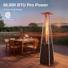 imageEAST OAK Pyramid Patio Heater 48000 BTU Outdoor Patio Heater All Stainless Steel Quartz Glass Tube Propane Heater for Commercial ampamp Residential Triple Protection System With Wheels 2024 UpgradeBronze
