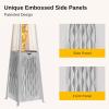 imageEAST OAK Pyramid Patio Heater 48000 BTU Outdoor Patio Heater All Stainless Steel Quartz Glass Tube Propane Heater for Commercial ampamp Residential Triple Protection System With Wheels 2024 UpgradePyramid Stainless steel