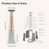 imageEAST OAK Pyramid Patio Heater 48000 BTU Outdoor Patio Heater All Stainless Steel Quartz Glass Tube Propane Heater for Commercial ampamp Residential Triple Protection System With Wheels 2024 UpgradePyramid Stainless steel