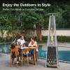 imageEAST OAK Pyramid Patio Heater 48000 BTU Outdoor Patio Heater All Stainless Steel Quartz Glass Tube Propane Heater for Commercial ampamp Residential Triple Protection System With Wheels 2024 UpgradePyramid Stainless steel