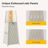 imageEAST OAK Pyramid Patio Heater 48000 BTU Outdoor Patio Heater All Stainless Steel Quartz Glass Tube Propane Heater for Commercial ampamp Residential Triple Protection System With Wheels 2024 UpgradeChampagne White