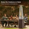 imageEAST OAK Pyramid Patio Heater 48000 BTU Outdoor Patio Heater All Stainless Steel Quartz Glass Tube Propane Heater for Commercial ampamp Residential Triple Protection System With Wheels 2024 UpgradeBronze