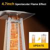 imageEAST OAK Pyramid Patio Heater 48000 BTU Outdoor Patio Heater All Stainless Steel Quartz Glass Tube Propane Heater for Commercial ampamp Residential Triple Protection System With Wheels 2024 UpgradeChampagne White