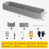 imageEAST OAK Raised Garden Bed Kits Galvanized Raised Bed for Gardening Vegetables Flowers 8 x 2 x 1ft Metal Raised Planter Bed for Water Trough Garden Boxes and Metal Planters Outdoor Emerald GreenMisty Grey