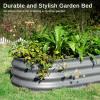 imageEAST OAK Raised Garden Bed Kits Galvanized Raised Bed for Gardening Vegetables Flowers 8 x 2 x 1ft Metal Raised Planter Bed for Water Trough Garden Boxes and Metal Planters Outdoor Emerald GreenMisty Grey