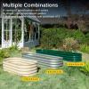 imageEAST OAK Raised Garden Bed Kits Galvanized Raised Bed for Gardening Vegetables Flowers 8 x 2 x 1ft Metal Raised Planter Bed for Water Trough Garden Boxes and Metal Planters Outdoor Emerald GreenMisty Grey